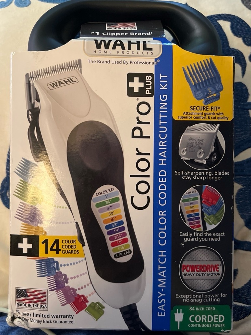 WAHL Color Pro+ Corded Hair Clipper Kit - White & Black NEW
